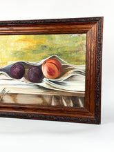 Load image into Gallery viewer, Vintage Framed Original Fruit Still Life Oil Painting on Board - Carmen Montalvo - Quince
