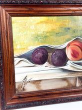 Load image into Gallery viewer, Vintage Framed Original Fruit Still Life Oil Painting on Board - Carmen Montalvo - Quince
