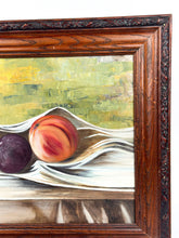 Load image into Gallery viewer, Vintage Framed Original Fruit Still Life Oil Painting on Board - Carmen Montalvo - Quince
