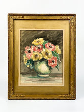 Load image into Gallery viewer, Vintage Framed Original Floral Watercolor Painting - Signed Howell
