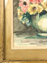 Load image into Gallery viewer, Vintage Framed Original Floral Watercolor Painting - Signed Howell
